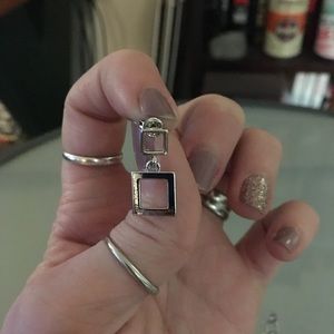 Silver plated square earrings